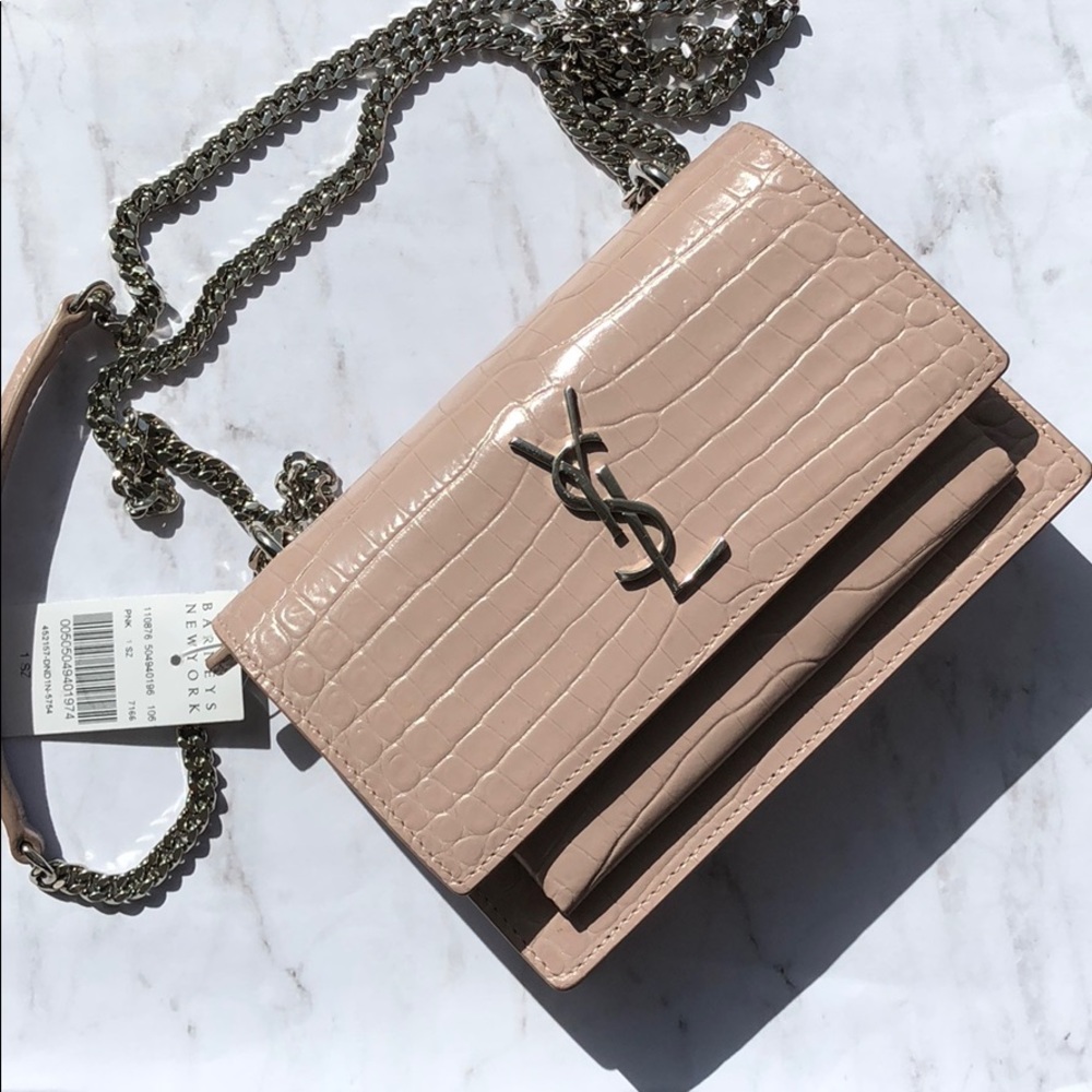 NWT YSL Sunset Blush Pink Croc WITH TAGS